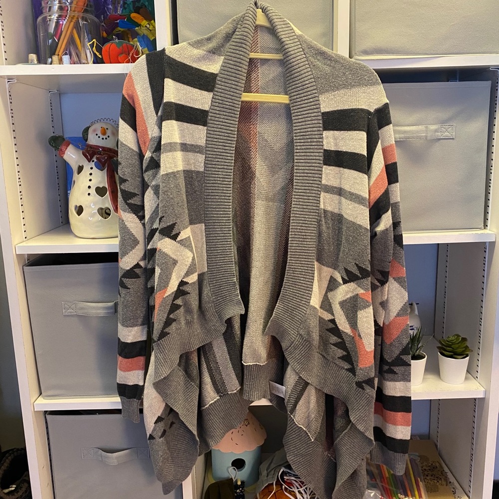 Block print cardigan